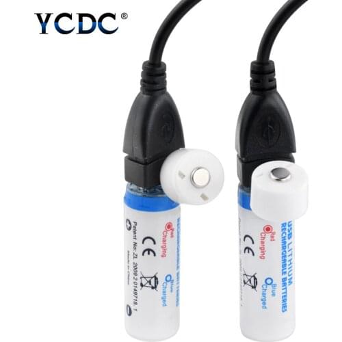 2 Pcs 3.7V 18650 Lithium li ion batteries usb charging 18650 battery rechargeable + 2-in-1 USB Cable for remote control toys