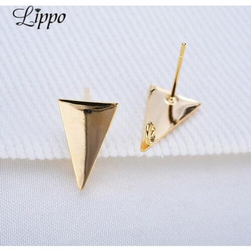 20pcs 8*12mm High Quality Gold Triangle Connector Earring Pendant Geometry Charms Earring Base Pendant DIY Womens Jewelry