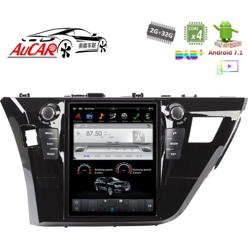 Android 7.1 10.4" Tesla Style for Toyota Corolla car multimedia player 2013 - 2017 Bluetooth Radio WIFI 4G Vertical Stereo IPS
