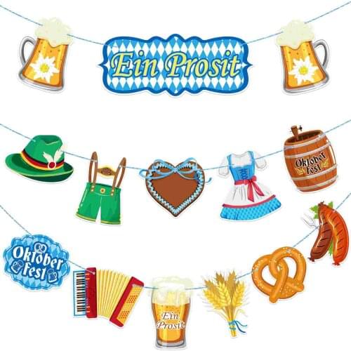 PRETYZOOM Oktoberfest Banner Bavarian German Party Banner Table Background Photo Booth Props Decoration