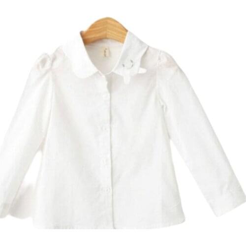 BBD Toddler Shirt Girls Blouses Spring Cotton Full Solid Fashion Tops on Sale Kids 3 4 5 6 7 Years Clothes New