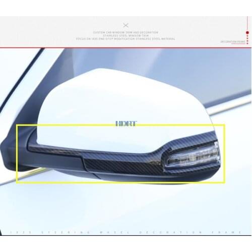 For Hyundai ix35 2018 2019 2pcs Carbon Fiber Style Side Mirror Rear View Wing Chrome Cover Trim Molding Bezel Car Styling