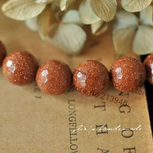 6-10MM 2Strands/Pack Natural GOLDSTONE Round Section Aventurine Loose Strands Semi-precious Stone Beads