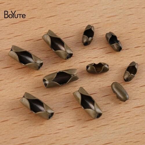 BoYuTe (600 Pieces/Lot) 1.5MM 2.4MM Bead Chain Buckle Metal Brass Handmade Diy Clasp Jewelry Materials Wholesale