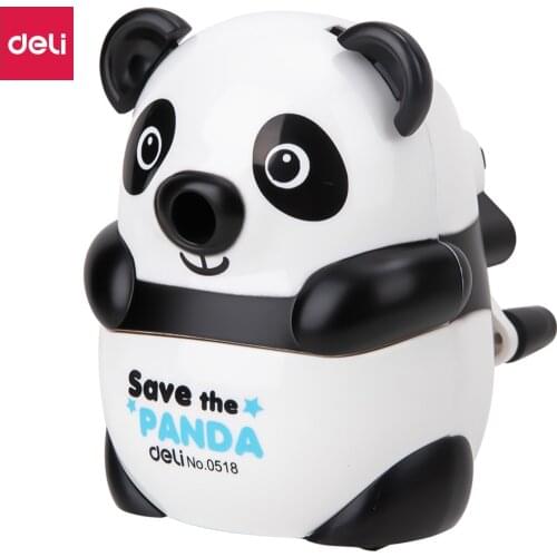 DELI E0518 Rotary pencil sharpener pencil cutter Gift Panda cute sharpener knife smooth sharpening school accessories stationery