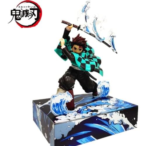 Demon Slayer Tanjirou Breath of Water Effect PVC Action Figures Kimetsu no Yaiba DIY Figurine Tanjirou Anime Model Toys