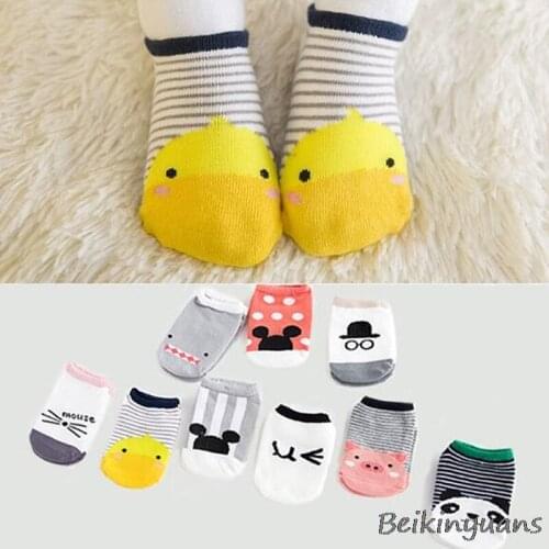 Childrens socks cotton spring and autumn thin boat socks boys girls children baby spring and summer big children