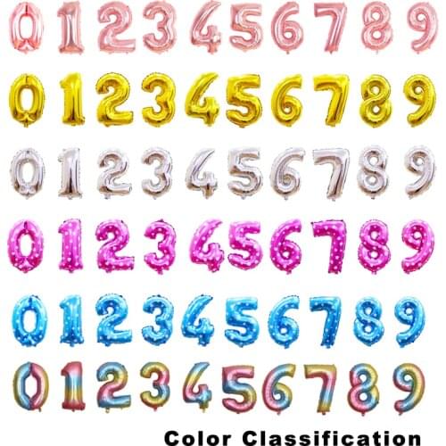 Big Aluminium Foil Number Balloon 32 Inch 40 Inch Air Helium Balloons Figures Happy Birthday Party Decorations Kids Adult Balls
