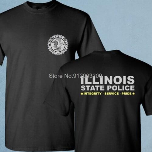 New Illinois State Police Department Academy Swat Black T-Shirt Cotton Tshirt Hip Hop Tees Harajuku Streetwear