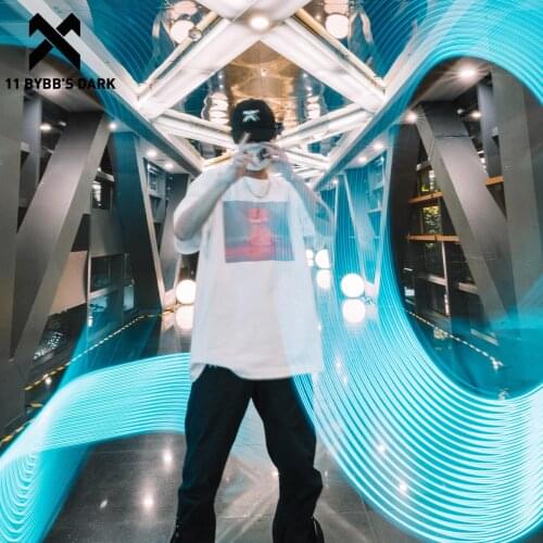 11 BYBBS DARK 2021SS Hip Hop T-Shirt Mens Techwear Harajuku Tshirts Summer Streetwear Cotton Loose Short Sleeve Shirts Tees