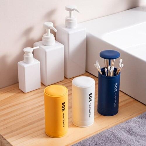 Press Type Toothpick Holders Cartridge Automatic Pop-up Cotton Swab Storage Cartridge Restaurant Hotel Toothpick Box Jar Desktop
