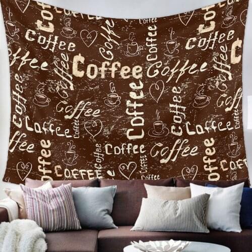 Retro Style Farmhouse Coffee Tapestry Wall Hanging Living Room Decor Wall Hanging Tapestry Yoga Mat Home Decor Art