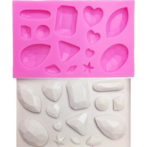 M0174 Mini Gem Diamond Shaped fondant cake chocolate tools candy silicone mold mould