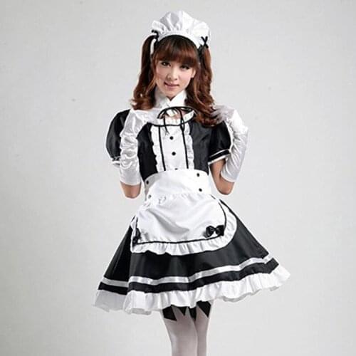 Cute Maid Dress Lolita Girl Costumes French Gothic Anime Cosplay Kawawi Waitress Plus Size Party Costumes Set For Women