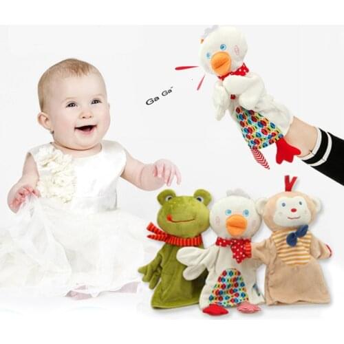 Cute Hand Puppets Soft Educational Birthday Baby Toys Duck Frog Puppet Show For Children