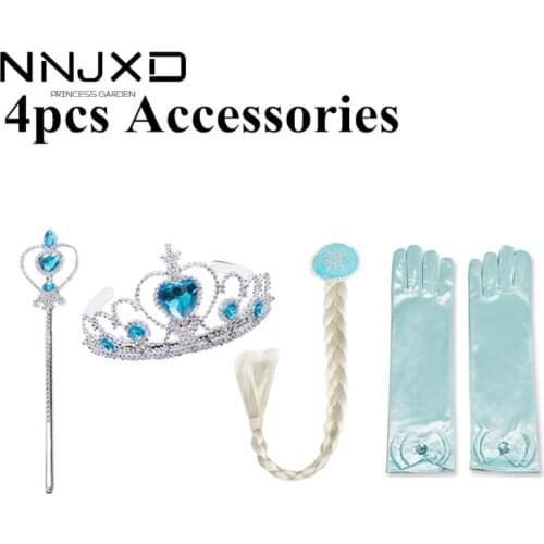 Princess Girls Accessories Set Kids Party Cosplay Queen Magic Wand Tiara Gloves Wig Hair 4pcs
