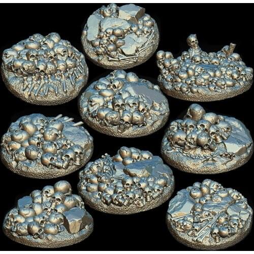 9pcs Skulls-Bones-Core-Set 3d STL Model for CNC Router 3D Printer Artcam Aspire decor