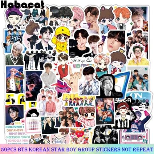 10/50Pcs Kpop Cartoons Korean Boys Team Star Adhesive Stickers For Laptop Skateboard Luggage Moto Naklejki Waterproof Pegatinas