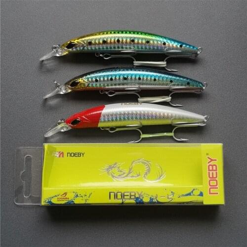NOEBY 3pcs Minnow Bait 110mm/19g Sinking 0.5-1.8m Hard Fishing Lure Noisy Bait Iscas Artificiais Pesca Leurre Peche Souple