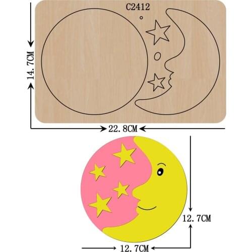 New moon Wooden die Scrapbooking C-2412 Cutting Dies Multiple sizes