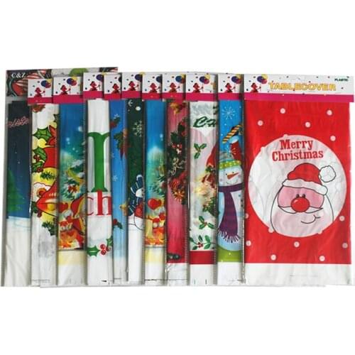 New Christmas Rectangular 108x180cm Tablecloth PE Kitchen Dining Table Covers Christmas Decorations For Home New Year Decor