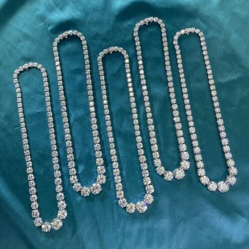 S925 Sterling Silver Necklace for womens noble luxury, single row full drill 18 inch clavicle chain, Party anniversary gift