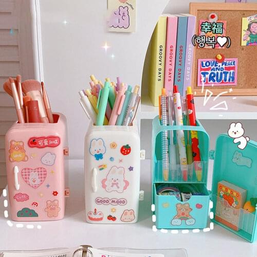 Plastic Desk Organizer Desktop Office Pen Pencil Holder Makeup Storage Tray Drawer Type Multi-Layer Box Stationery