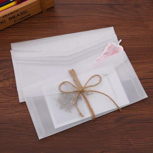 100pcs Semi-Transparent Sulfuric Acid Paper Envelope DIY Multifunction Sets For Letter Postcard Small Gifts Card Wedding Invitat