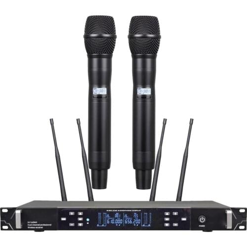 Pro UHF True Diversity ACT Series UR4D Wireless Audio Microphone System Dual Beta87 Handheld Headset Microfones