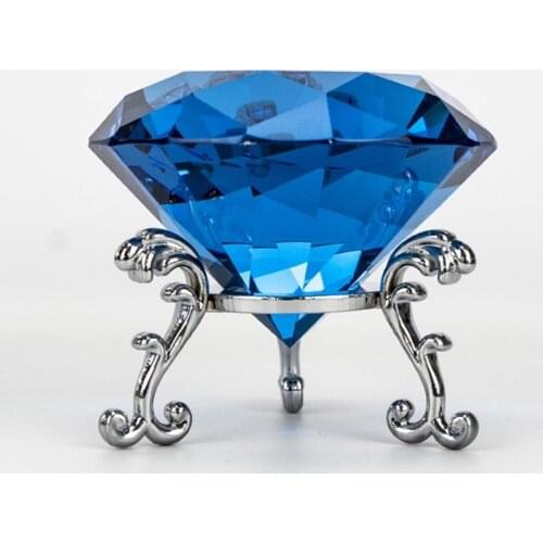 Clear Crystal diamond with base Shape Paperweight glass gem display Ornament Wedding Home Decoration Art Craft Material Gift