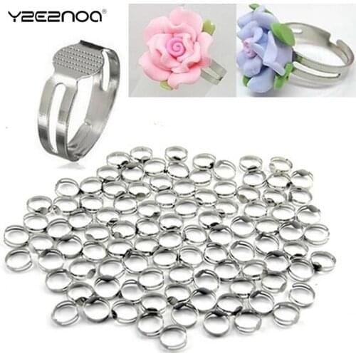 50pcs Adjustable Rings Base Blanks Ring Settings For Jewelry 8mm Flat Pad Bases Ring Finding Blank Making Diy Accessories Ring
