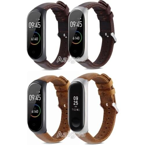 Fashion Genuine Leather Band Strap for Xiaomi Mi Band 3 4 Miband 4 Smart Watch Soft Leather Strap For xiaomi mi band 4 bracelet