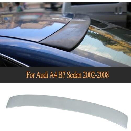 Grey PU Car Rear Roof Wing Spoiler For Audi A4 B7 Sedan 2002 - 2008
