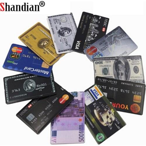 SHANDIAN waterproof Super Slim Credit Card USB Flash Drive 64GB pendrive 4GB 8GB 16GB 32GB bank card model Memory Stick u disk