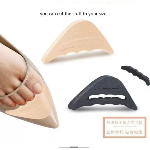 2 Pairs Women High Heel Half Forefoot Insert Toe Plug Cushion Pain Relief Protector Big Shoes Toe Front Filler Adjustment Tool