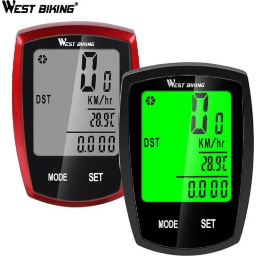 WEST BIKING Bicycle Speedometer Wireless Wired Stopwatch Bicycle Computer MTB Road Waterproof LED Backlight Bike Computer