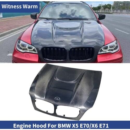 X5 X6 Carbon fiber engine hood cover bonnet hoods with car body kit for BMW X5 E70 X6 E71 09-14 car styling