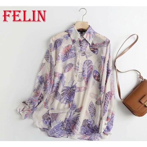 Za 2021 Boho Chic Floral Print Women Shirts Fashion Autumn Long Sleeve Chiffon Vintage Blouses Elegant Mujer Tops