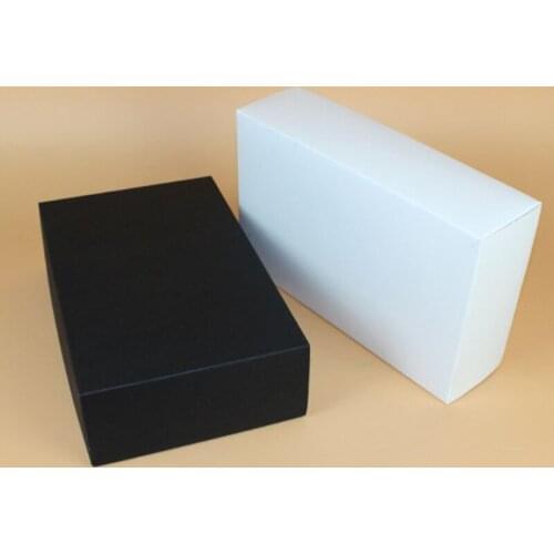 100pcs 28*18*8cm Black White Paper Gift Box Big Gift Kraft Cardboard Box ForHoliday decoration storage T-shirt Shoes Underwear
