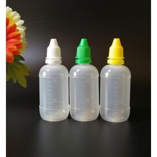 1000pcs PE Needle Bottle 50ml Plastic Dropper Bottles Child Proof Caps LDPE E Liquid Empty Bottle new