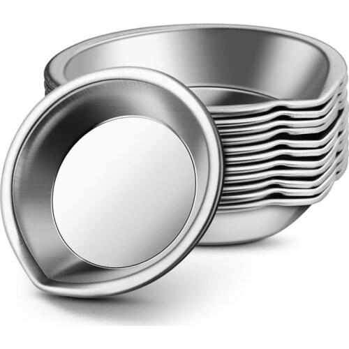 24Pcs Makeup Palette Stainless Steel Small Round Paint Tray Artist Watercolours Paint Mixing Palette Tray for Home Store