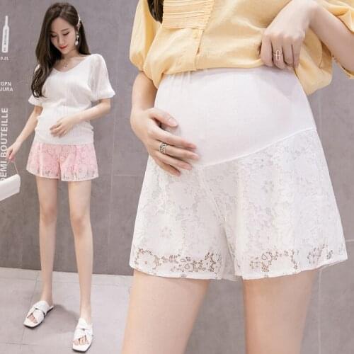 35353# Maternity Leisure Pants Summer Fashion Shorts Lace Patchwork Pregnant Women Belly Support Pants Maternity Trousers