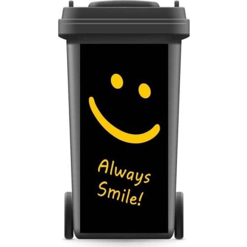 3D Creative Renew Rubbish Bin Sticker Always Smile Wallpaper mural Wall Print Decal Removable Wall Mural Photo self adhesive