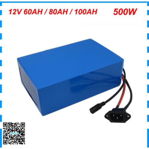 450W 12V 60AH battery 12 V 60AH 60000MAH Lithium ion battery 50A BMS for 12V 3S Ebike Battery 12.6V 5A charger