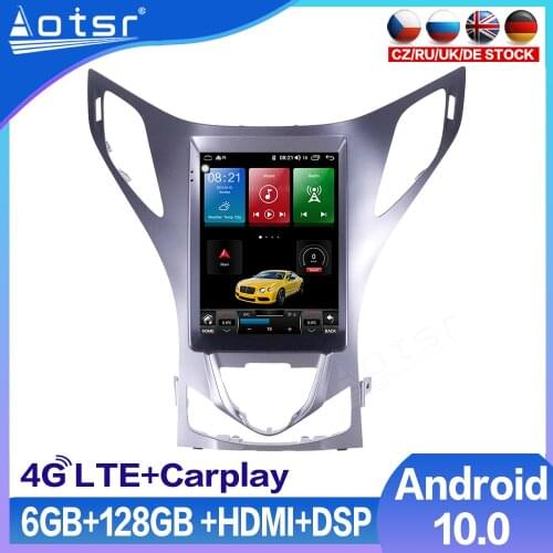 6GB+128GB Tesla Screen For Hyundai AZERA Grandeur Car Radio GPS Navigation Audio Android 10 Multimedia DVD Video Player Stereo
