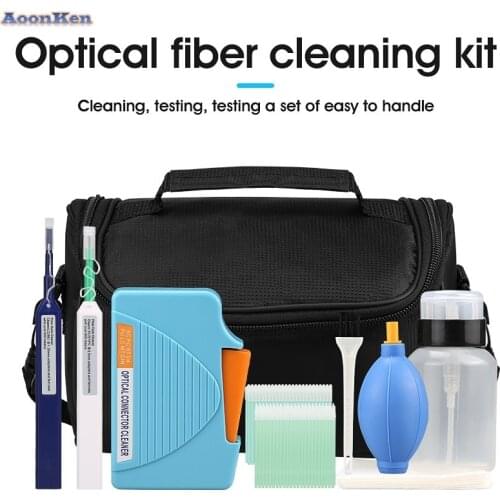 8pcs set Fiber cleaning tools Fiber Cleaning Kit Fiber Optic FTTH Tool Kit Network Testing Tool with Fiber Inspection Microscope