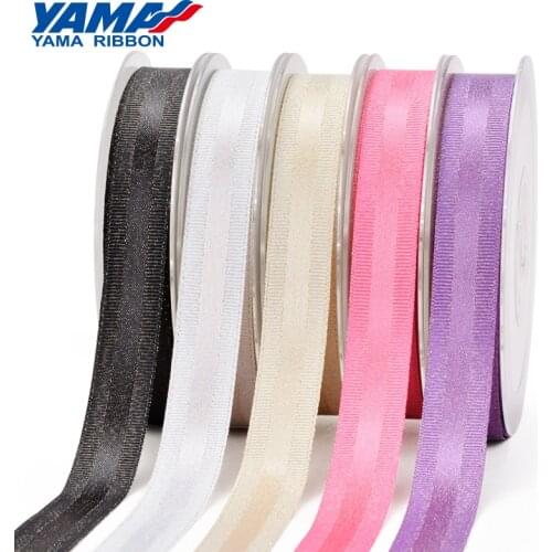 YAMA Gold Purl Grosgrain Edge Satin Ribbon 9mm 16mm 25mm 38mm 100yards/roll 3/8" 5/8" 1" 1.5" Woven Crafts Gift Packing Hair Bow
