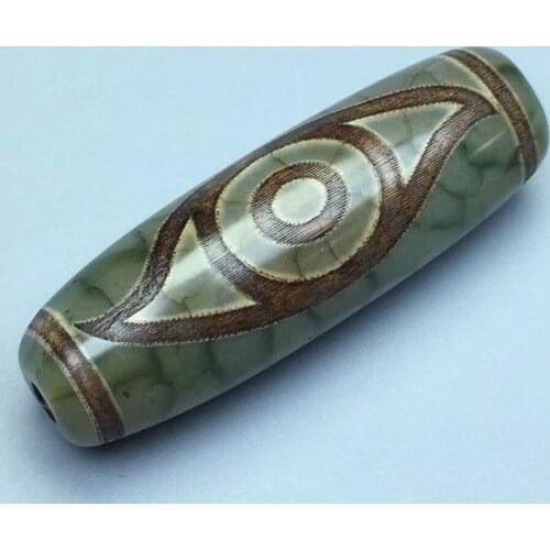 Vintage Tibet Dzi Bead Bless Amulet Nature Phoenix Eyes Bead Pendant Hanging Very Rare
