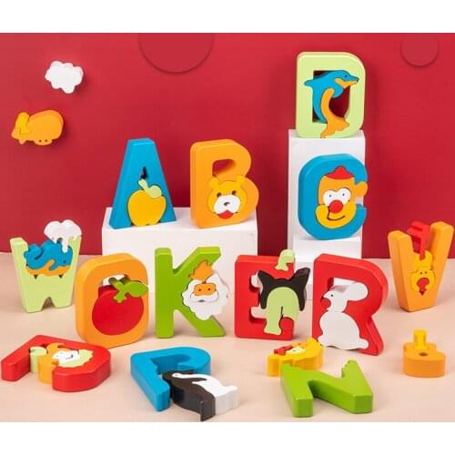 Wooden puzzle letters wooden puzzle puzzle childrens puzzle childrens baby toy