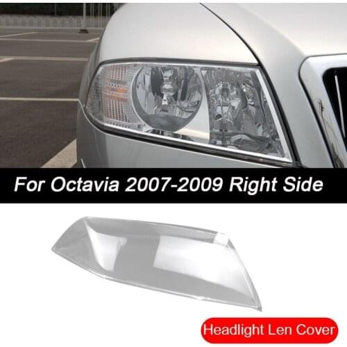 For Skoda Octavia 2007-2009 Car Front Side Headlight Clear Lens Cover Head Light Lamp Lampshade Shell